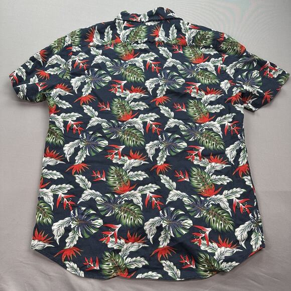 Banana Republic Shirt Mens Medium Floral Linen Blend Slim Fit Hawaiian Casual - Picture 12 of 15